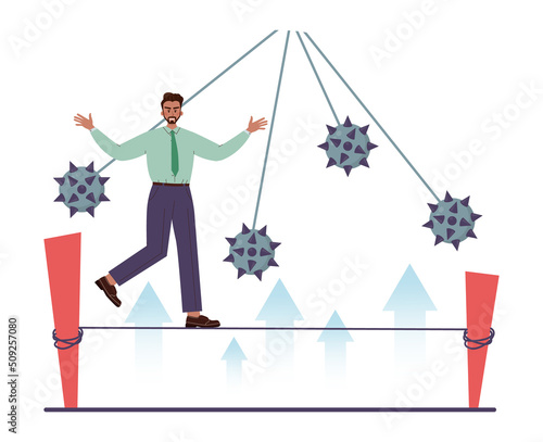 Business or life risk concept set. Challenge, danger or difficulty