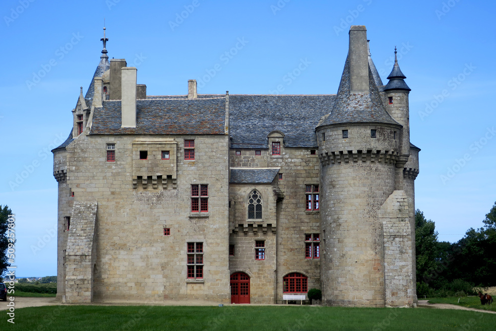 Castle of Kérouzéré in Brittany, France     