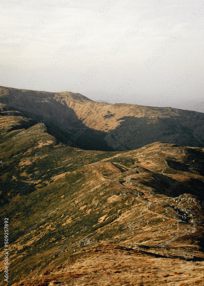 Carpathian Montenegrin ridge in autumn. Ukrainian mountains