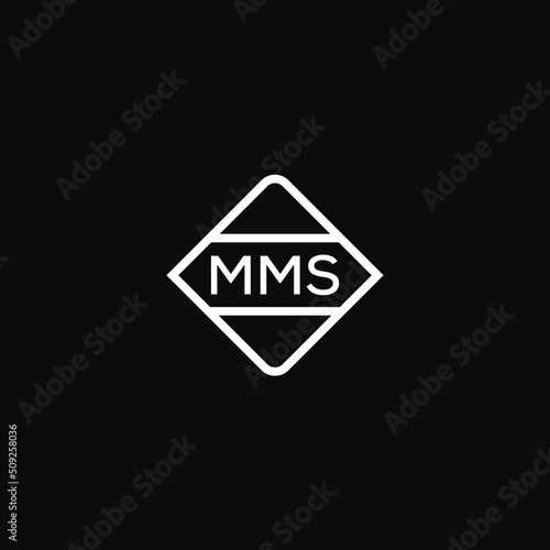 MMS 3 letter design for logo and icon.MMS monogram logo.vector illustration with black background. photo