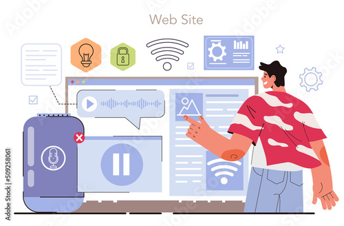 Internet of things development online service or platform. Connection