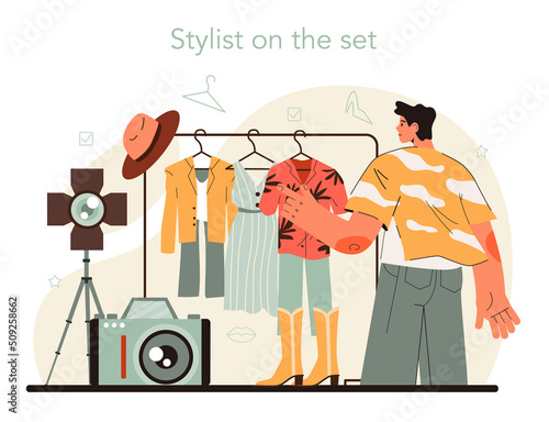 Fashion stylist concept. Modern, creative job, professional fashion