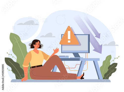 Bad consequences concept. Business character making action