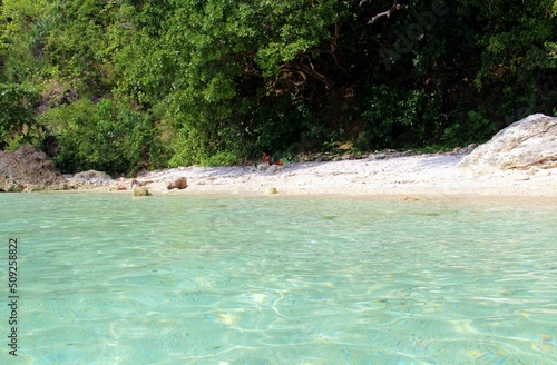 Clear water in the remote beach