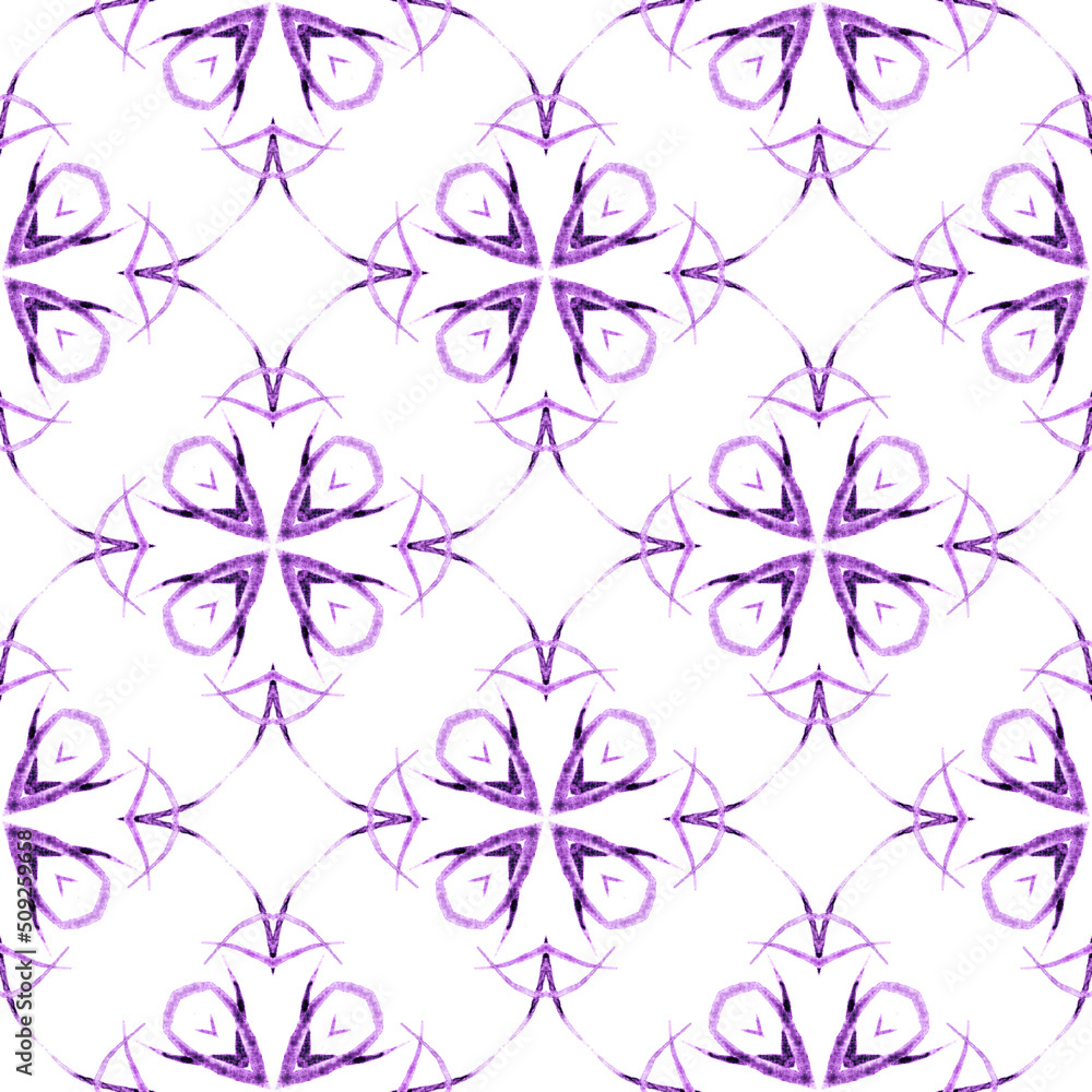 Ethnic hand painted pattern. Purple quaint boho Ethnic hand painted pattern. Purple quaint boho