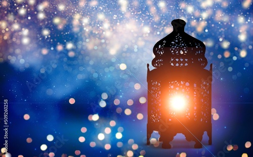 Beautiful lantern for the Muslim feast of the holy month of Ramadan Kareem.