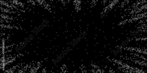 Falling numbers, big data concept. Binary white chaotic flying digits. Captivating futuristic banner on black background. Digital vector illustration with falling numbers.