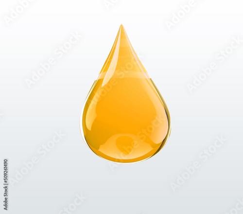 Cooking Oil, Honey drop. Icon of yellow clean drop of oil or honey
