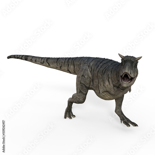 3d-illustration of an isolated dinosaur carnotaurus