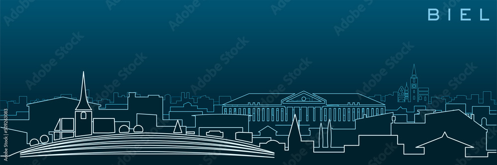 Fototapeta premium Biel Multiple Lines Skyline and Landmarks