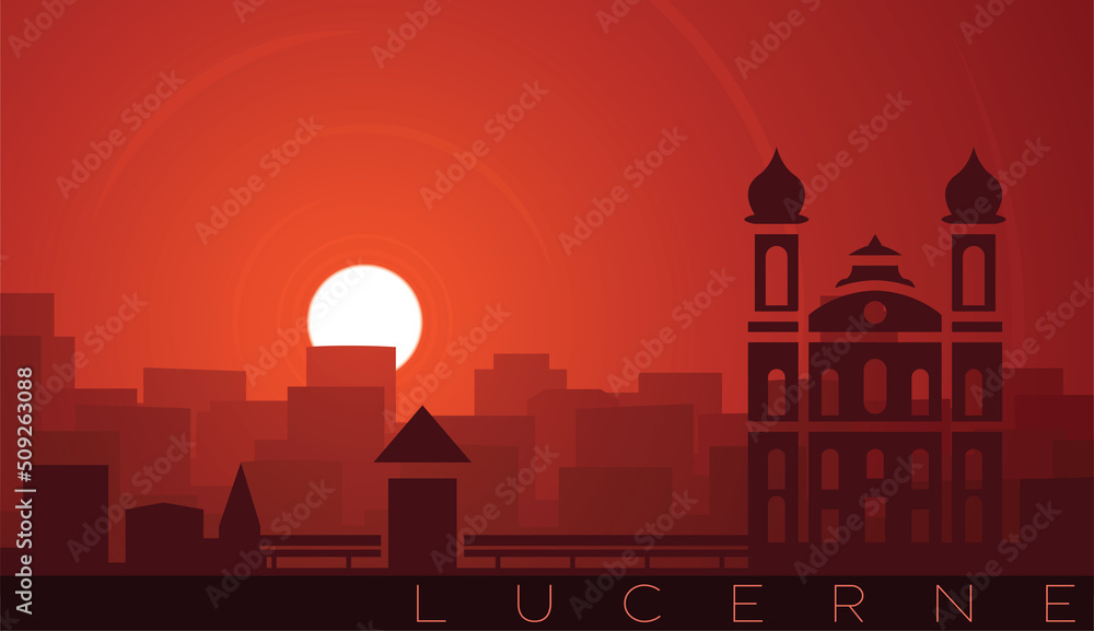 Lucerne Low Sun Skyline Scene Lucerne Low Sun Skyline Scene