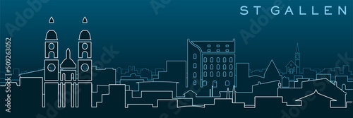 St Gallen Multiple Lines Skyline and Landmarks