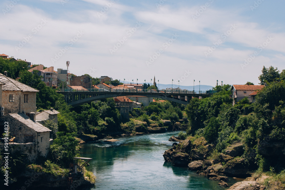 landscape photography of the city of mostar in bosnia