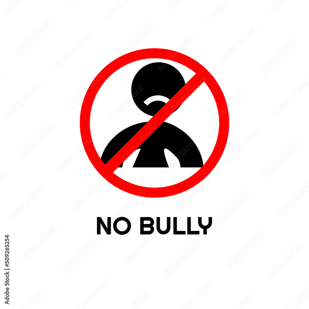 Warning sign. Stop bullying others. Vector illustration Warning sign. Stop bullying others. Vector illustration