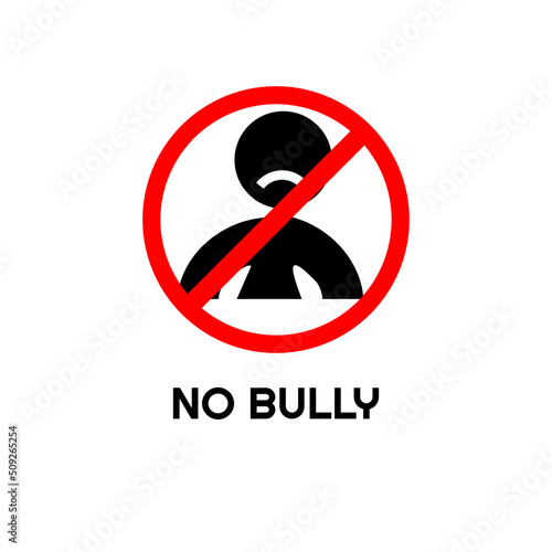 Warning sign. Stop bullying others.  Vector illustration
