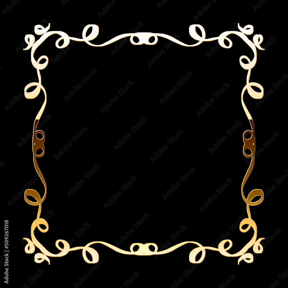 Vector luxury golden frame. Ornamental shiny gold decorative design element. Vector luxury golden frame. Ornamental shiny gold decorative design element.