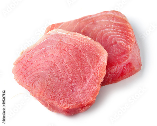 fresh raw tuna steak photo