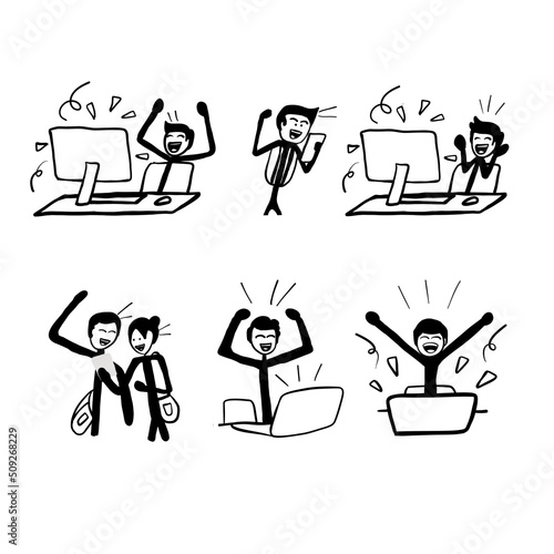 Happy People Celebrate Successful Jobs