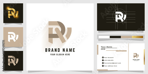 Letter RV or RN monogram logo