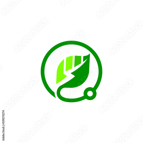 Eco Electricity logo , leaf Electricity logo designs vector