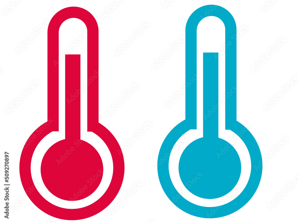 Vector illustration of red and blue body temperature gauge icon design Vector illustration of red and blue body temperature gauge icon design