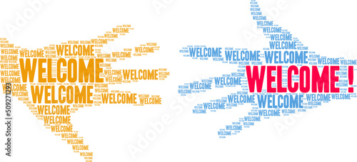 Welcome Word Cloud on a white background. 