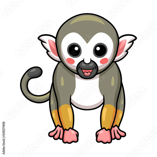 Cute little squirrel monkey cartoon © frescostudio