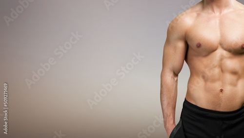 Attractive Sporty young man in boxer underwear