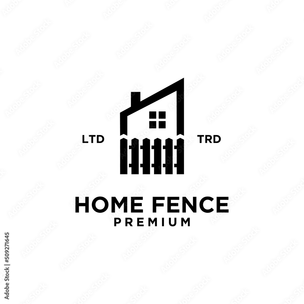 home fence logo vector illustration design