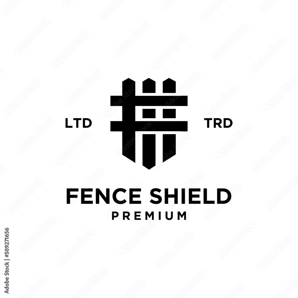 fence shield guard with initial letter f logo design fence shield guard with initial letter f logo design