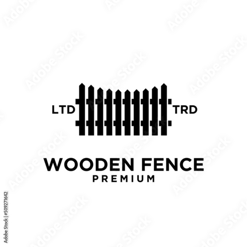 wooden fence minimalist vintage logo vector illustration design