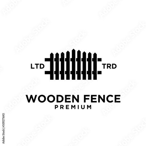 wooden fence minimalist vintage logo vector illustration design