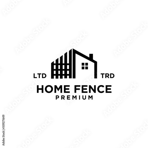 home fence logo vector illustration design