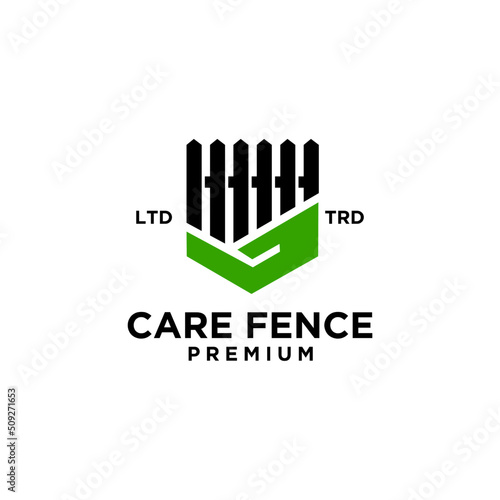 fence care minimalism logo vector design