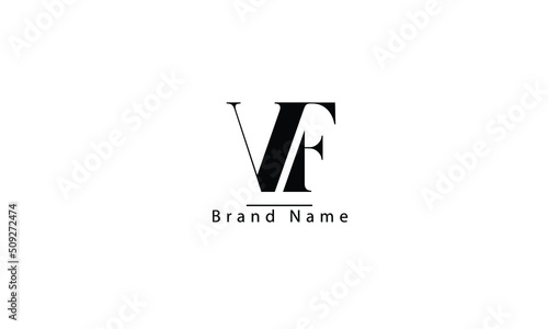VF FV V F abstract vector logo monogram template