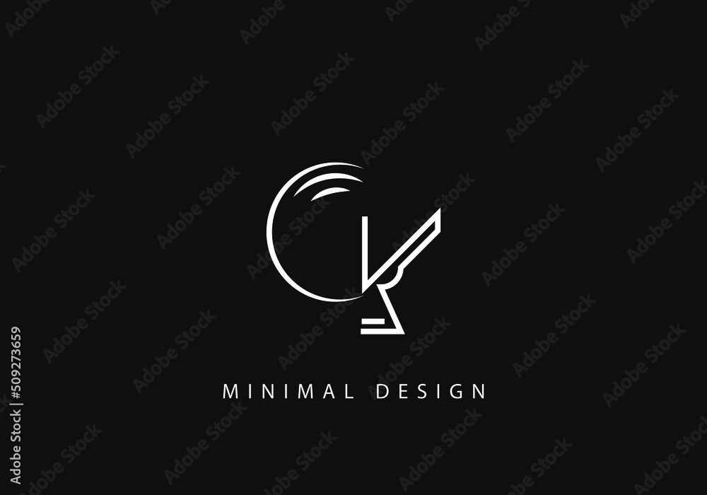 Alphabet letter CK logo design line art Stock Vector | Adobe Stock