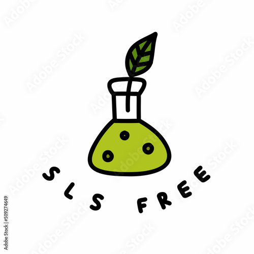 sls free sign doodle icon, vector color line illustration