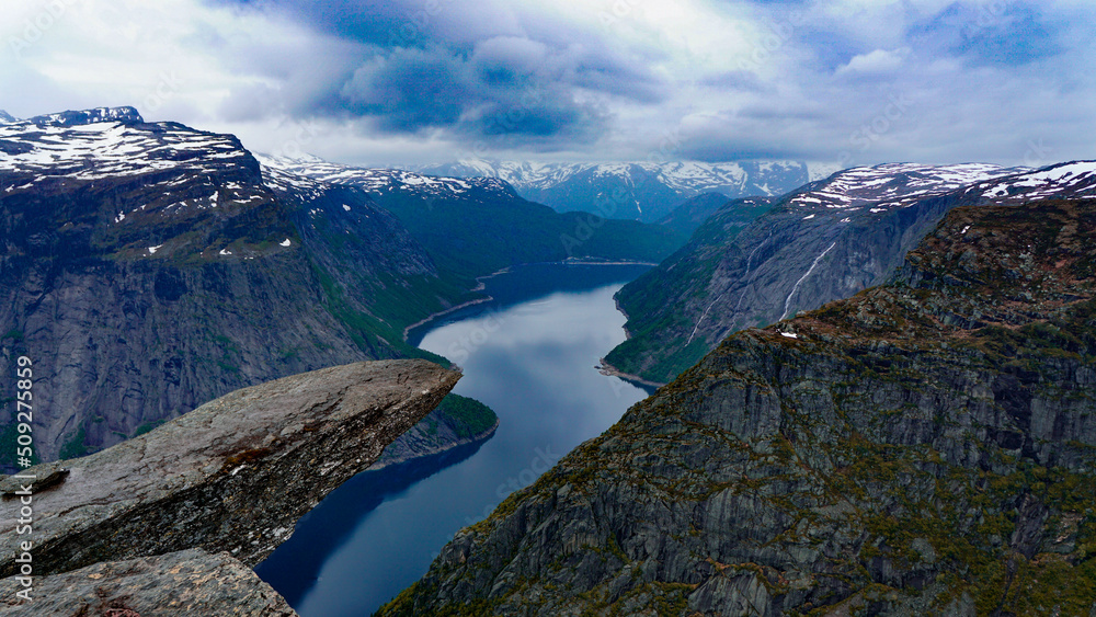 A beautiful scenic view of Trolltunga in Norway
