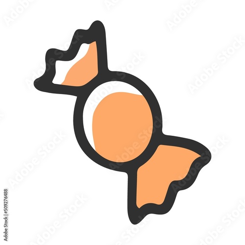 Sweet candy. Delicious healthy and unhealthy nutrition. Cartoon vector isolated on white background. Good vs bad choice