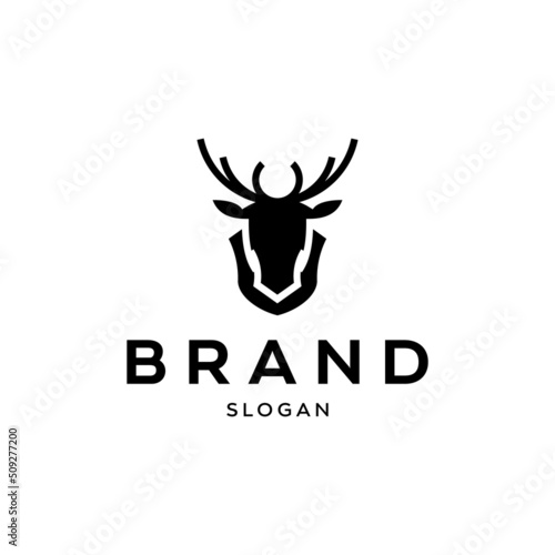 vintage deer head logo vector illustration