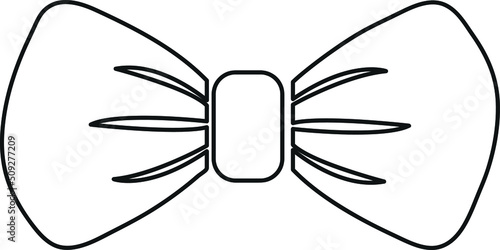  Bow tie icon. Black formal male neck tie symbol isolated on white background line art.eps