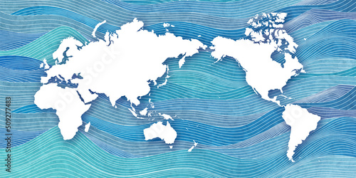 海　波　世界　地図