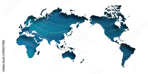 海　波　世界　地図