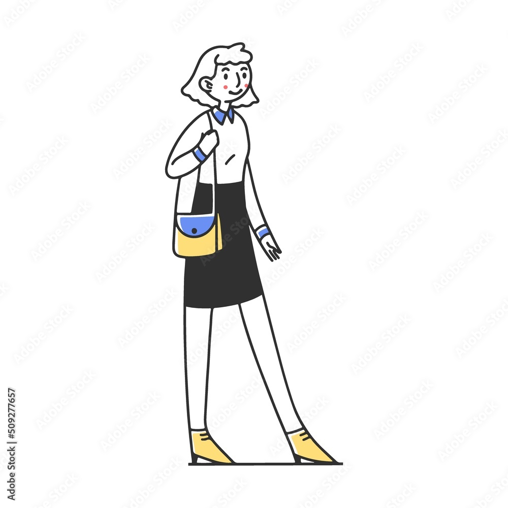 Slender girl with handbag. People waiting in line for service vector illustration. Customers standing in queue for payment. Cashier providing service for clients. Shopping in store Slender girl with handbag. People waiting in line for service vector illustration. Customers standing in queue for payment. Cashier providing service for clients. Shopping in store