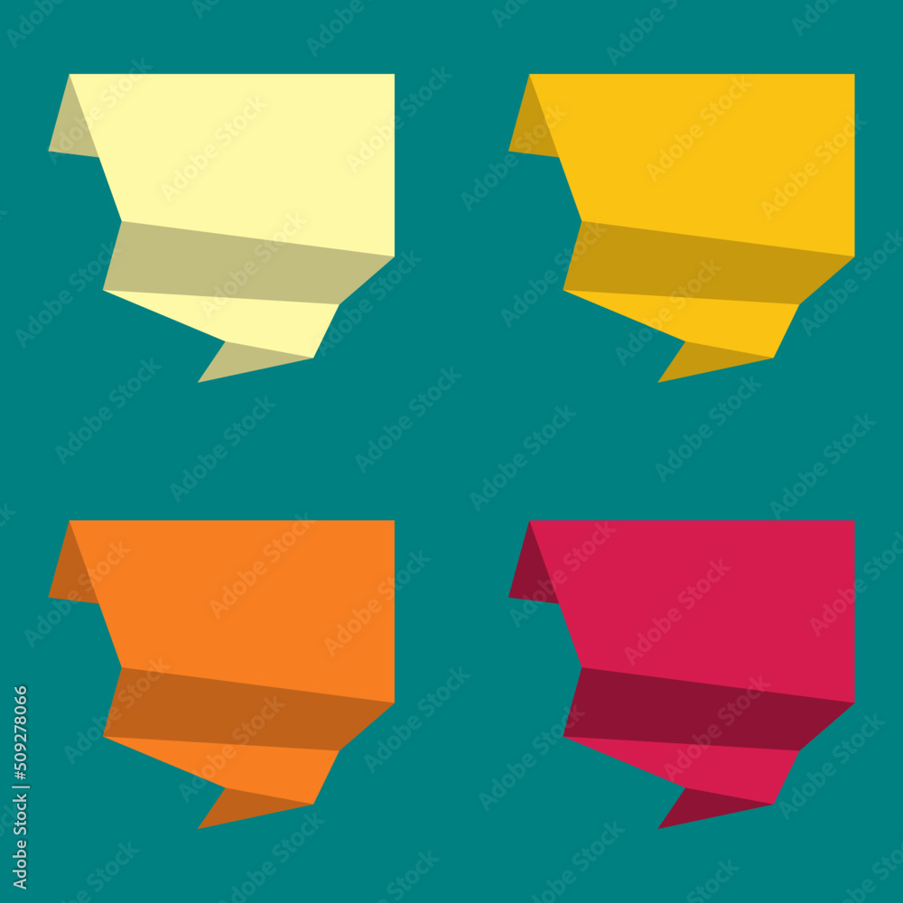 Template paper text. Vector set of flat origami paper speech bubbles. copyspace Template paper text. Vector set of flat origami paper speech bubbles. copyspace