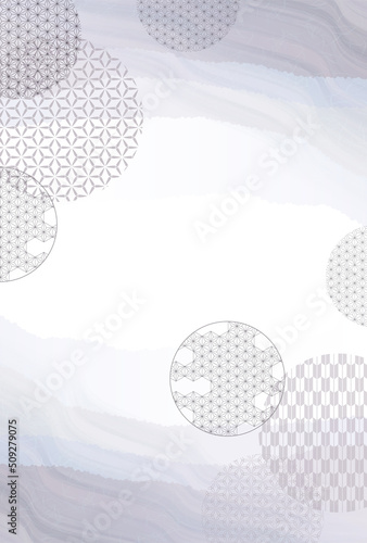 喪中　はがき　波　背景