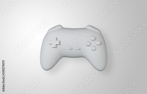 3d white gamepad on white background, 3D rendering image.