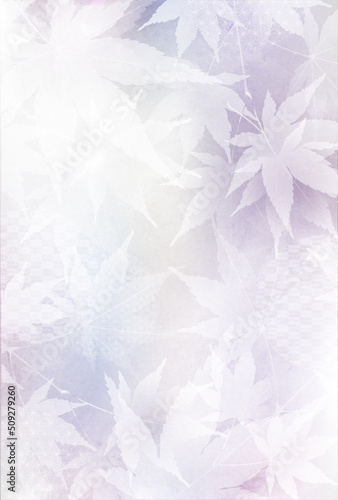 喪中　はがき　もみじ　背景