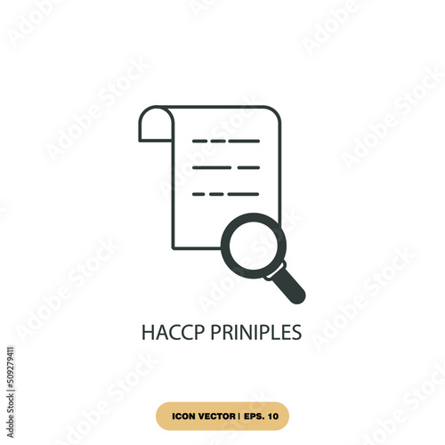 haccp priniples icons  symbol vector elements for infographic web