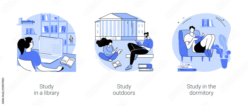 Obraz premium Getting ready for classes isolated cartoon vector illustrations se